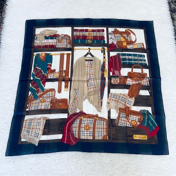 Burberrys of London Nova Check Multicolor Square Bandana/Scarf NWOT - Picture 2 of 13